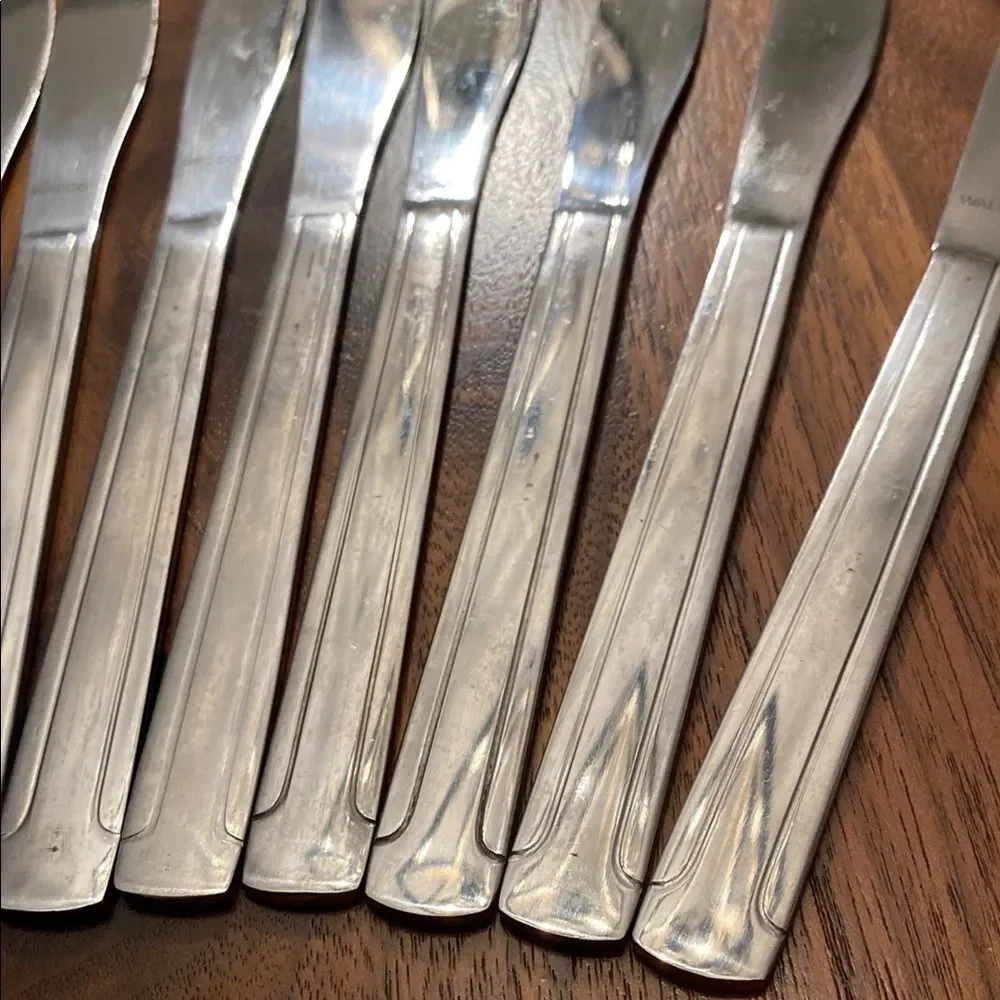 Walco 18-0 Stainless Steel Silver Butter Knives Set of 12 Silverware Flatware